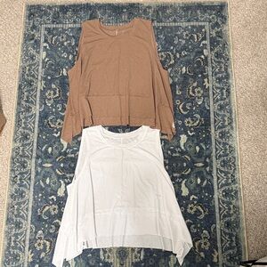 FP Movement by Free People Brown and White Tank Tops